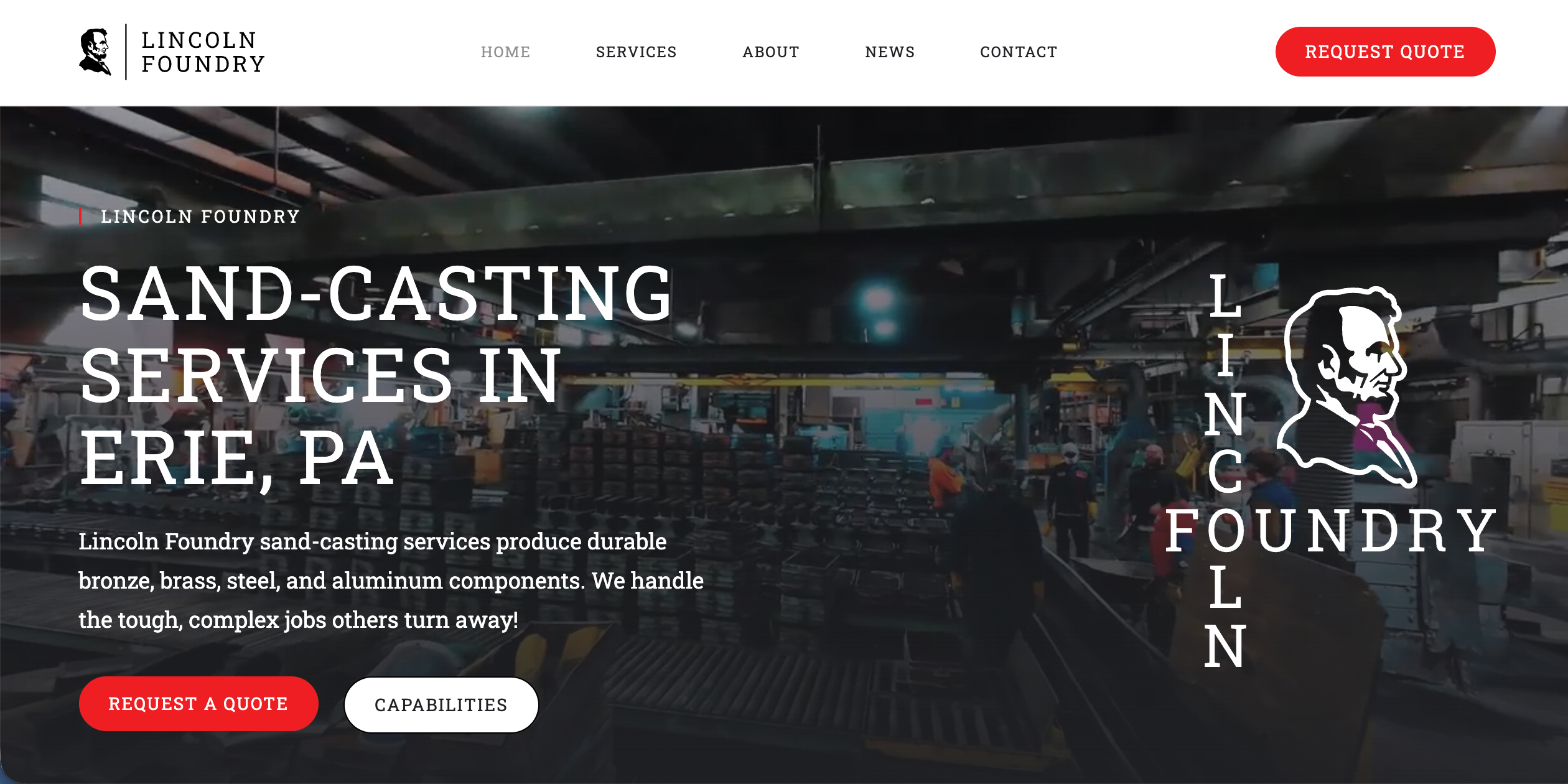 Lincoln Foundry website content overhaul